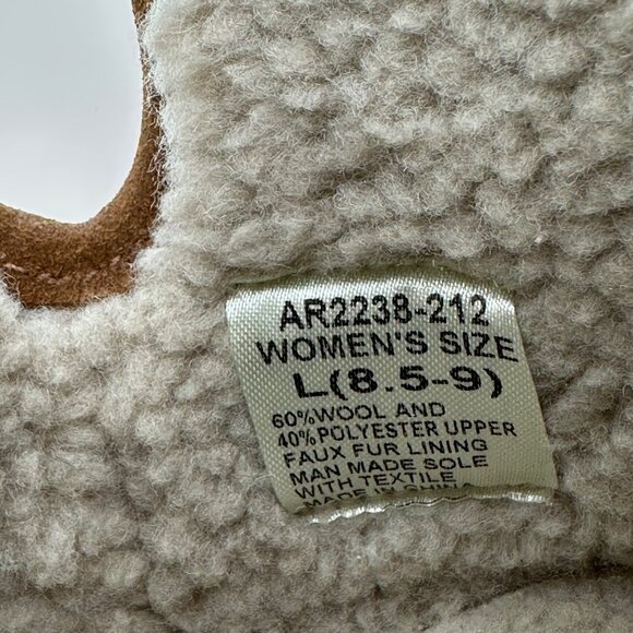 Ariat Womens Brown Wool-Blend Slippers W/ Faux Fur Lining Size L (8.5-9) - Picture 8 of 9